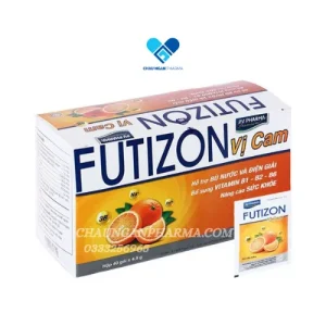 Bù nước và điện giải FUTIZON vị cam - Hộp 40 gói - Châu Ngân Pharma
