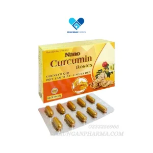 Nano Curcumin Rostex -  Giảm viêm loét dạ dày tá tràng - Hộp 30 viên - Châu Ngân Pharma