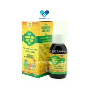 Siro CHANH ĐÀO Mật Ong HD (màu xanh) - Chai 100ml - Châu Ngân Pharma
