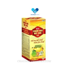 Siro CHANH ĐÀO Mật Ong HD (màu đỏ) - Chai 100ml - Hỗ trợ giảm ho, giảm đờm - Châu Ngân Pharma - Hình ảnh 2