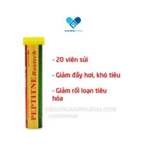 Viên Sủi Peptitne Roxtech - Giảm Triệu Chứng Khó Tiêu, Đầy Hơi - Tuýp 20 Viên - Châu Ngân Pharma