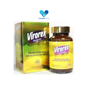 VIROREX - Giảm viêm xoang, viêm mũi dị ứng, ngạt mũi, tắc mũi, chảy nước mũi - Hộp 60 viên - Châu Ngân Pharma