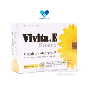 VIVITA E ROSTEX - Viên uống đẹp da Vitamin E - Hộp 30 viên (trắng) - Châu Ngân Pharmar