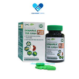 DOGARLIC Trà Xanh Plus H/100V DMC - giảm cholesterol trong máu, giúp hạn chế thừa cân, béo phì