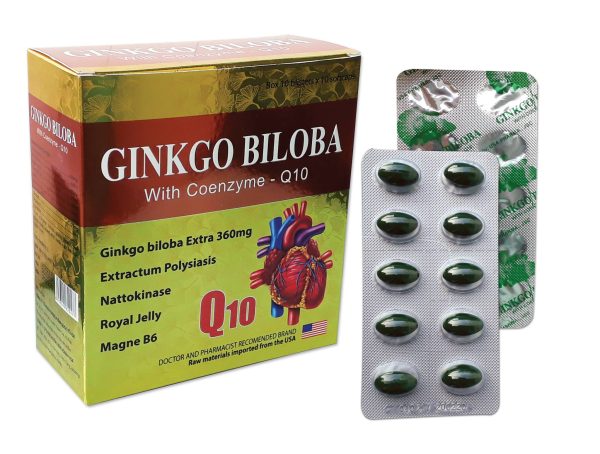 GINKGO BILOBA 360 mg Q10 Vàng Hộp 100V - BNPHARMA - Hình ảnh 2