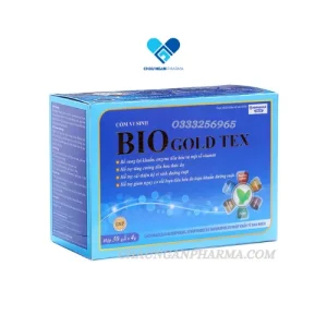 Cốm vi sinh Bio Gold Tex Hộp 30 gói dùng cho người chán ăn, gầy yếu, kém hấp thu - Châu Ngân