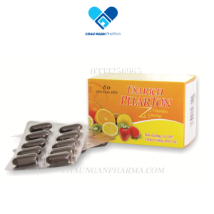 USARICH PHARTON(trái cây) Vitamin, Gingsen  PP.Pharco Hộp 100 viên Nang Mềm – Châu Ngân