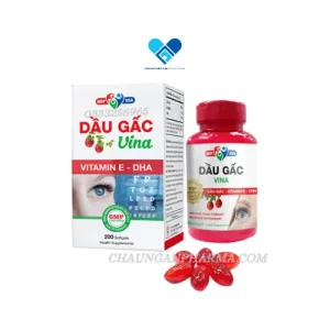 DẦU GẤC VINA MDP-USA  Vitamin E - DHA Hộp 200 viên nang - Châu Ngân