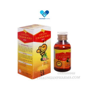 SIRO MẬT ONG CHANH ĐÀO MDP-USA Chai 120 ml Giúp bổ phế, giảm ho, làm ấm đường hô hấp, giảm ngứa rát cổ họng, đau họng - Châu Ngân