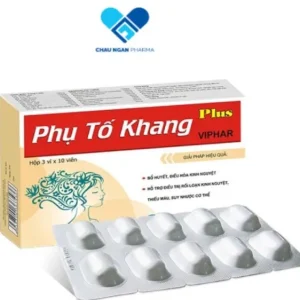 PHỤ TỐ KHANG Plus Vinaphar Bổ huyết, điều kinh Hộp 3 vỉ alu x 10 viên nang – Châu Ngân