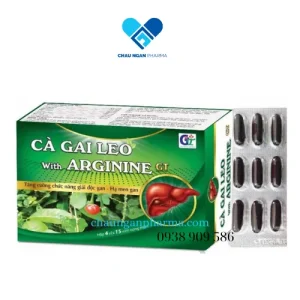 Viên nang mềm Cà Gai Leo with arginin - Tăng cường giải độc gan, hạ men gan - Hộp 4 vĩ*15 viên - Châu Ngân Pharma