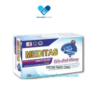 Meditas Tiền Đình Khang Ginkgo Biloba - Hộp 30 viên - Châu Ngân Pharma