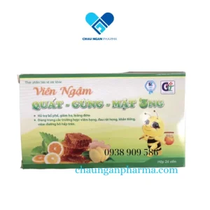 Viên ngậm ho Quất, Gừng, Mật ong - Hộp 24 viên - Châu Ngân Pharma