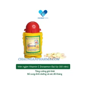 Viên  ngậm C Doremon Đại Uy - Lọ 50 viên - Châu Ngân Pharma